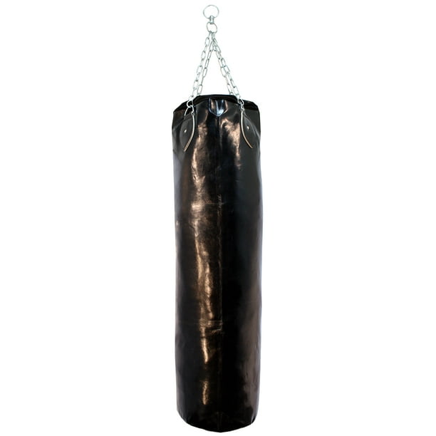 Last Punch Heavy Duty Black Vinyl Leather Punching Bag with Chains