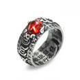 thumbnail image 1 of Anillo de sapo de plata con animales míticos, anillos anchos duraderos con elementos chinos, joyería con dijes vintage, regalos para fiestas, C, 1 of 5