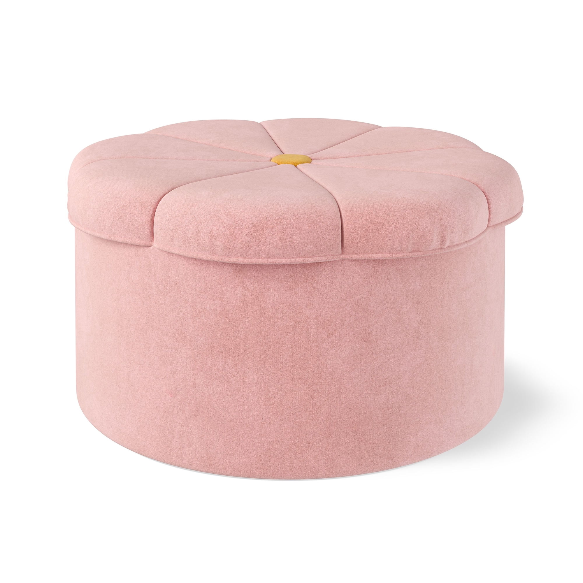 Mainstays Kids Daisy Plush Storage Ottoman, Pink