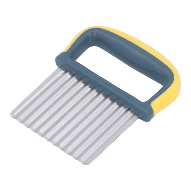 Stainless Steel Wavy Crinkle Cutting Tool with PP Handle, Wavy Blade Chips Cutter Potato Cutter with Wavy Edge for Potatoes