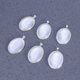 thumbnail image 4 of EeaseMX Kit de 6 colgantes ovalados de 30 x 40 mm para hacer uno mismo, bandeja para colgante, bisel, cadena de cristal (plata brillante), 4 of 7