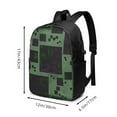 thumbnail image 4 of YFYANG 17" Laptop Backpack, Green Abstract Geometry Fashion Travel Work Backpack with USB and Headphone Cable Interface for Men and Women, 4 of 8