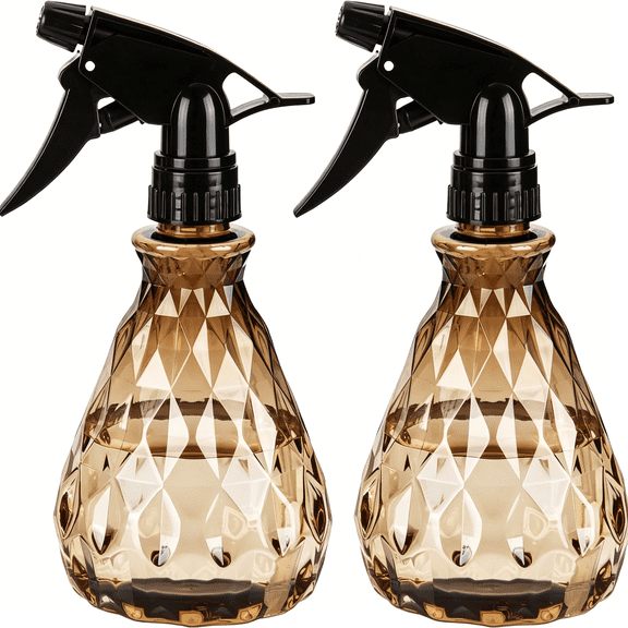 ACDANC 2 Pcs Spray Bottles,500 Ml/17 Oz Empty Water Spray Bottles,Plastic Reusable Adjustable Mist Sprayer Squirt Bottles Containers Refillable for Cleaning Solutions,Gardening,Plants (Brown)