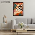 thumbnail image 3 of Cat Retro Boho Flower Power Floral Black Framed Canvas Wall Art Print 24X32", 3 of 4