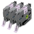 thumbnail image 1 of Cinta para rotular Pristar compatible con Brother, 12 mm, color morado, 1 of 7