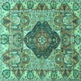 thumbnail image 1 of Ahgly Company Indoor Square Animal Turquoise Blue Traditional Area Rugs, 8' Square, 1 of 4