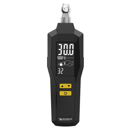 Michelin Programmable Digital Tire Pressure Gauge 1 Pack, Black, 5-99 Psi, 5.31 inches long, 1.3 inches wide