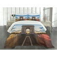 thumbnail image 3 of Ambesonne Paris Quilted Bedspread Set 3 Pcs, Famous Champs Elysees, King Size, Multicolor, 3 of 5