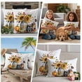 thumbnail image 5 of Fall Sunflower Outdoor Waterproof Pillow Covers, Thanksgiving Pumpkin Botanical Leaf Farmhouse Decorative Square Throw Pillowcase Sofa Cushion Sham for Patio/Couch/Chair, 16"x16" 2 Pack, 5 of 8