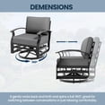thumbnail image 4 of ALAULM 5 Pieces Aluminum Outdoor Patio Furniture Set, 4 Seats Patio Conversation Sets with 48" Round Propane Fire Pit Table,Metal Furniture Set with Thick Cushion,Grey, 4 of 7