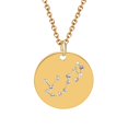 thumbnail image 2 of Collier en Acier Titane Serti de Diamants Mode 12 Constellations Bijoux, 2 of 9