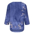thumbnail image 5 of Patlollav 3/4 Sleeve Shirt for Women's Fashion Printed T-Shirt Mid-Length 3/4 Sleeves Blouse Round Neck Casual Tops, 5 of 6