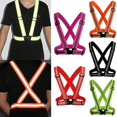 thumbnail image 1 of 1pc Adjustable High Visibility Safety Reflective Stripes Running Cycling Night Vest Belts, 1 of 5