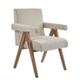 thumbnail image 2 of GDF Studio Contemporary Fabric Upholstered Dining Chair with Rubberwood Legs, Beige, Set of 2, 2 of 9