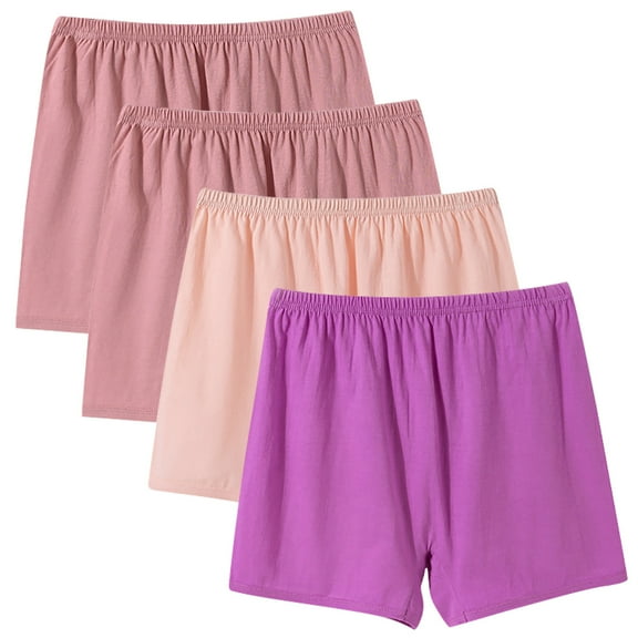 MuZeFu Underwear Women Pack 4PC Ladies Comfortable Solid Color Large Size Abdominal Panties Hight Waiste Four Cornered Underpants