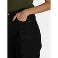 thumbnail image 4 of Madden NYC Women’s Wide Leg Cargo Jeans with Rhinestone Accents, 32” Inseam, Sizes XXS-XXL, 4 of 5