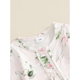 thumbnail image 6 of Nygoyerh Newborn Girls 1 Pieces Romper Floral Print Zipper Bodysuits Long Sleeve Crew Neck Jumpsuits Infant Clothing 3M 6M 12M 18M, 6 of 7
