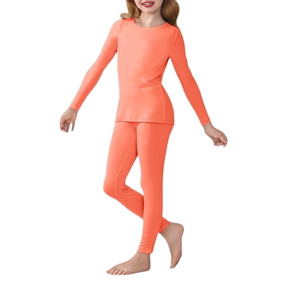 Mercatoo Thermal Underwear for Kids 2 Piece Slim Long Sleeve Shirt and Leggings Set Girls Boys 𝐒tretch Winter Base Layer