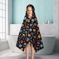 thumbnail image 6 of Black Colorful Skull Bone Pattern Hooded Bath Towel，50"x30" for Ages 3 To 12 Kids, Quick Dry Lightweight Soft Microfiber Hood Beach Towel Cover Up for Kids, 6 of 7