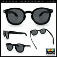 thumbnail image 2 of Vintage Style Iconic Keyhole Horn Rim Plastic Round Hipster Sunglasses [All Black], 2 of 7