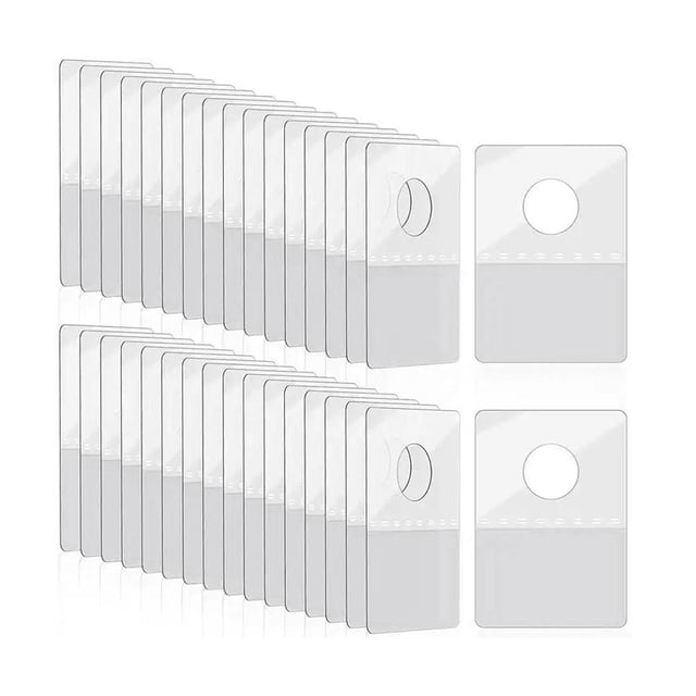 100 Pcs Hanging Tabs Round Hole Hanging Tags Plastic Hook Adhensive PVC