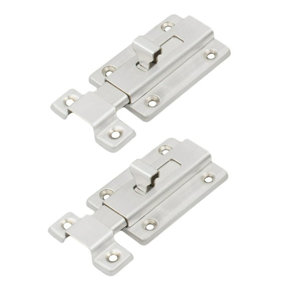 Raindrops 2 Pcs Gate Anti-theft Latch Hatch Door Lock Child 8.70X4.50X0.50CM Silver
