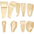 thumbnail image 2 of 200Pcs Snap on Bails 18K Gold Plated Open Pinch Clip Bail Clasp Connectors Pendant Charm for DIY Necklace Jewelry Making, 2 of 9