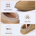 thumbnail image 3 of Zapatillas Gdazzio para mujer, fuzzy, acogedoras, cortas, color albaricoque, 3 of 8