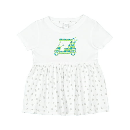 

Inktastic Golf Cart with Argyle Pattern Girls Baby Dress