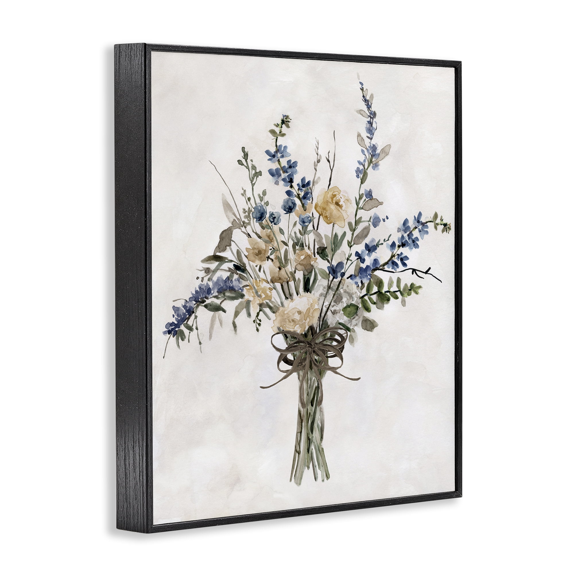 Stupell Industries Subdued Flower Bushel Black Framed Giclee Art, design by Carol Robinson