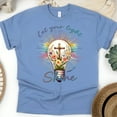 thumbnail image 1 of Christian Light Bulb Graphic T-Shirt Let Your Light Shine, CarolinaBlue, Size XL, 1 of 6