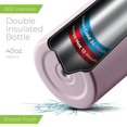 thumbnail image 3 of Botella de agua SIPX de 1,2 L de acero inoxidable aislada color morado, 3 of 8