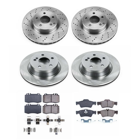Ultimate Brakes Front and Rear Ceramic Brake Pad and Rotor Kit with Hardware WM81000