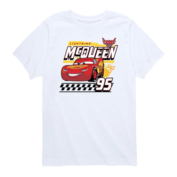Cars - Lightning McQueen Decal - Toddler Boys Short Sleeve Graphic T-Shirt