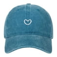 thumbnail image 2 of Distressed Baseball Cap For Women Vintage Washed Cotton Heart Embroidered Adjustable Dad Hat Sky Blue One Size, 2 of 3
