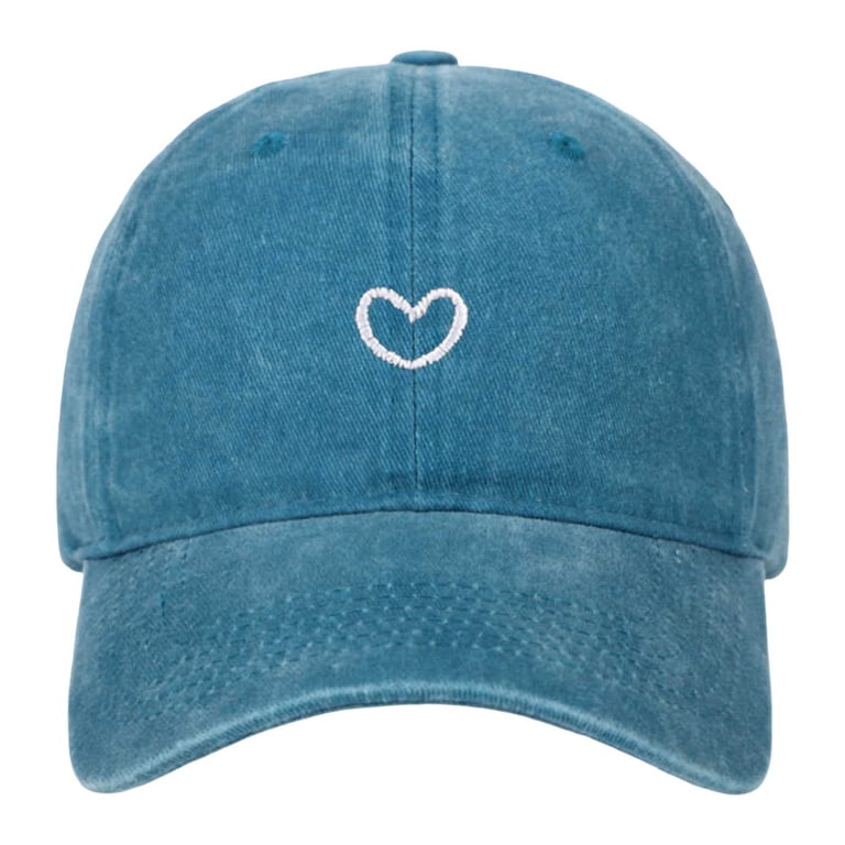 Vintage Washed Baseball Cap Adjustable Heart Graphic Cotton Dad Hat Unstructured DouZhe Adjustable Washed Cotton Baseball Cap - Heart Shape  main image 3