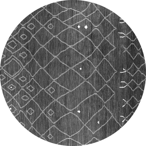 Ahgly Company Indoor Round Oriental Gray Industrial Area Rugs, 7' Round