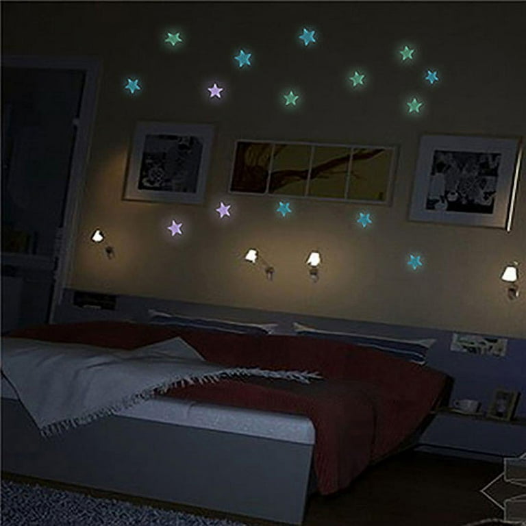 Glow Dark Stars Stickers Ceiling - 50/100pcs 3d Luminous Wall