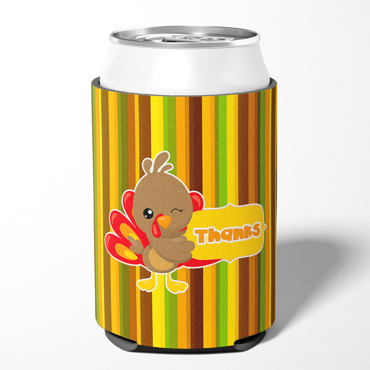 Thanksgiving Turkey Thanks Can or Bottle Hugger