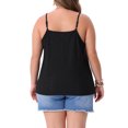 thumbnail image 4 of DARING DIVA Women's Plus Summer Eyelet Cami V Neck Casual Sleeveless Top 3X Black, 4 of 6