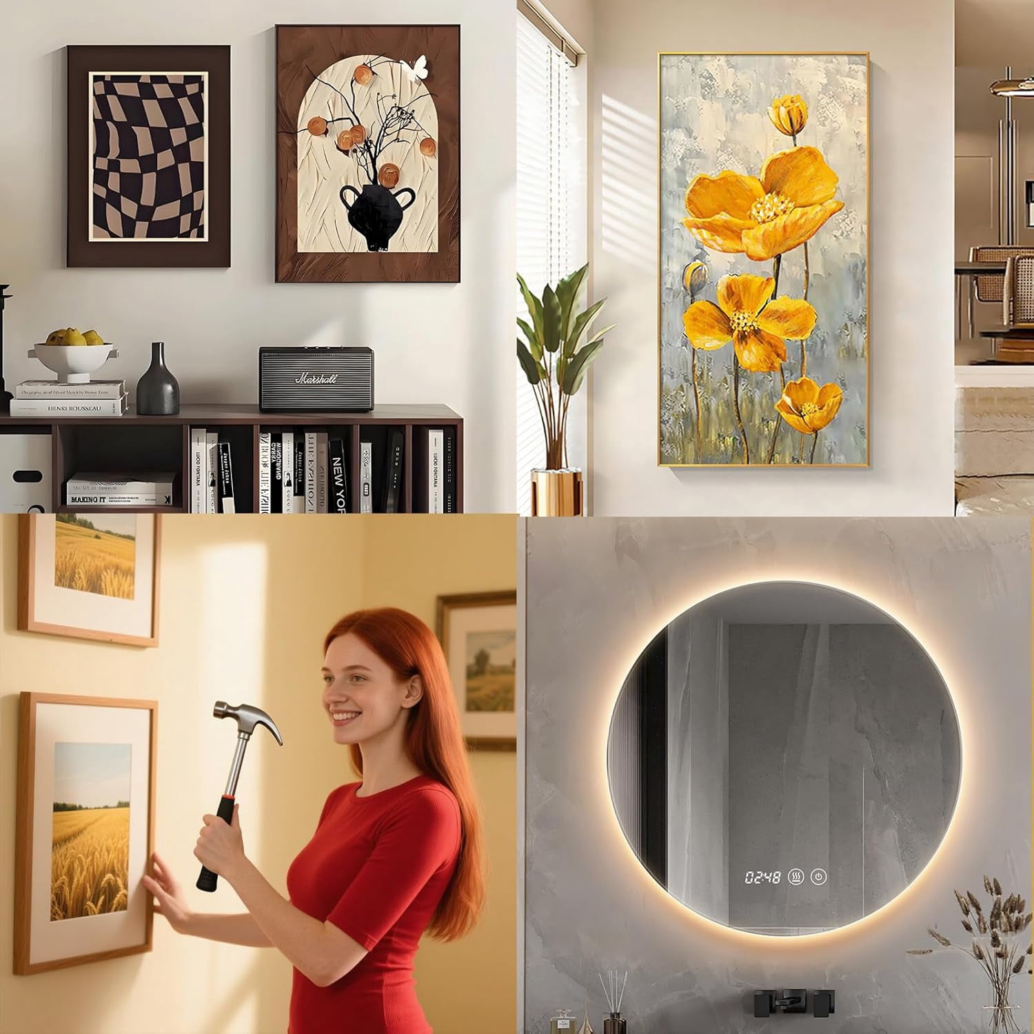 Picture Hanging Wire Kit with D Rings and Screws, Heavy Duty for Hanging Pictures, Clocks, Mirrors