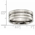 thumbnail image 3 of Titanium Grooved Sterling Silver Inlay 8mm Brushed Band, 3 of 7