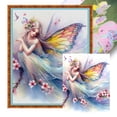 thumbnail image 1 of Hilo de bordar de algodón ecológico completo, Kit de punto de cruz con estampado de hadas de 11CT, 50x60cm, 1 of 9