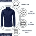 thumbnail image 4 of Men's Long Sleeve Slim-Fit Solid Dress Shirts (S-3XL), 4 of 5