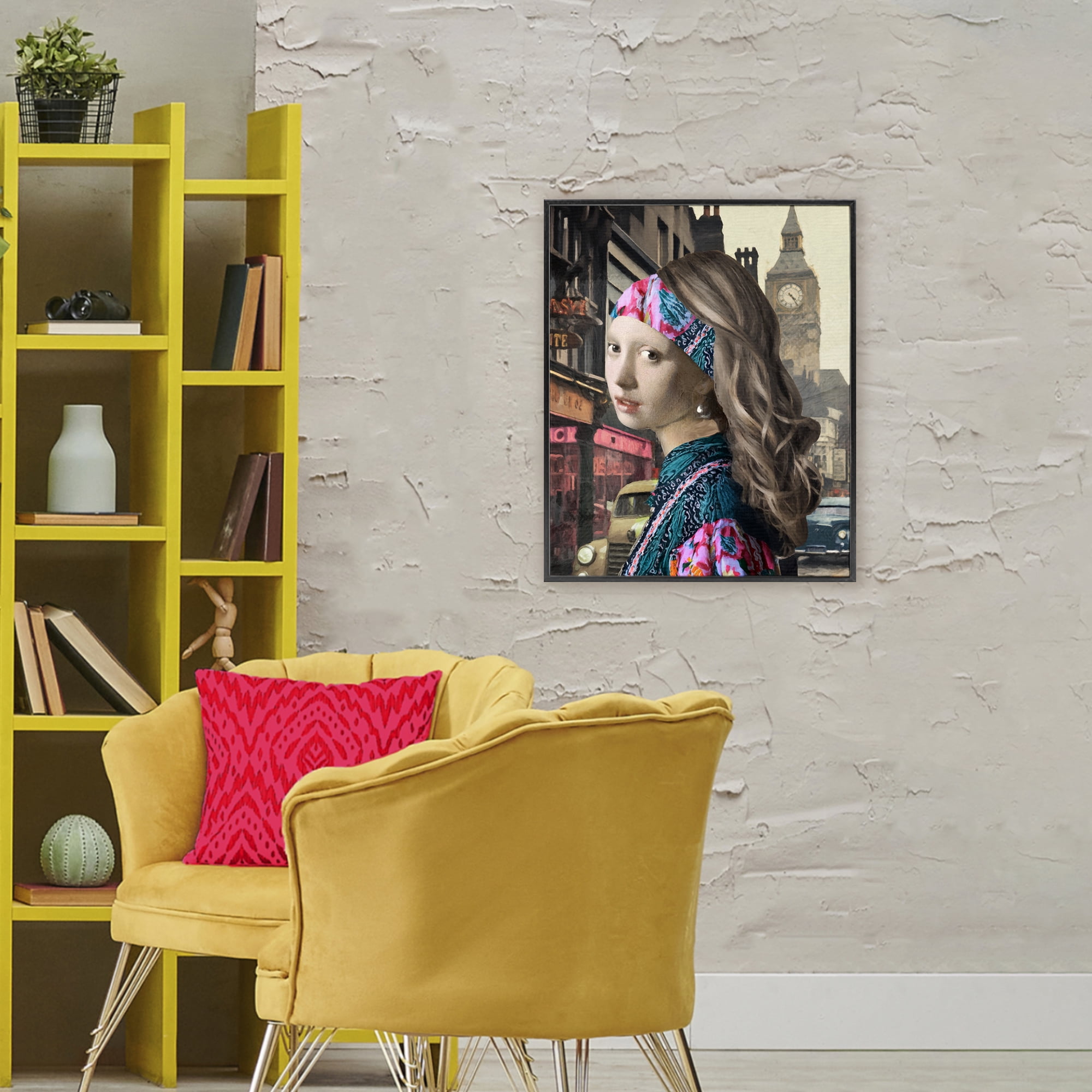 Carnaby Street Remix Painting Black Framed Giclee Art, design by Sasha
