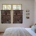 thumbnail image 3 of Japanese Style Kitchen Curtain for Berdoom Living Room Cafe 54 Inch Length, Farmhouse Brown Cat House Trees Flowers Tiers Curtains Light Filtering Drapes Window Treatment 2 Panels 52"Wx54"L, 3 of 8