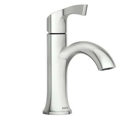 MOEN 84466 Korek Single Handle Single Hole Bathroom Faucet with Included Deckplate in Chrome