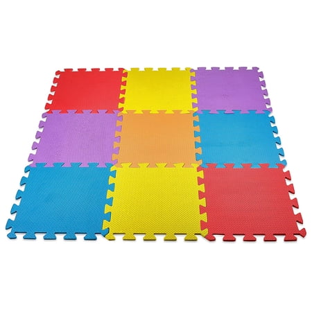 MEDca Floor Play Mat EVA Inter locking |Assorted Soft Colors in 11.5x11.5 Inches - Pack of 10