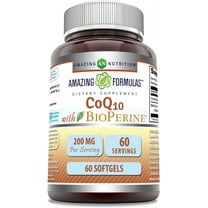 Amazing Formulas CoQ10 with Bioperine 200 Mg Per Serving 60 Softgels Supplement | Non-GMO | Gluten Free | Made in USA