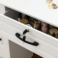 thumbnail image 5 of Wharick Vanity Desk with Mirror Small Makeup Vanity Table with 4 Drawers & 6 Opening Shelves Dressing Table for Women Girls Bedroom, 5 of 7